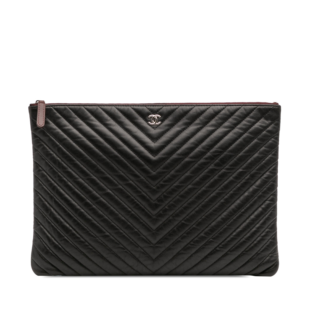 Chanel Large Chevron Caviar Ancient Greek Charms O Case Pochette Noir – GABY PARIS Authentique