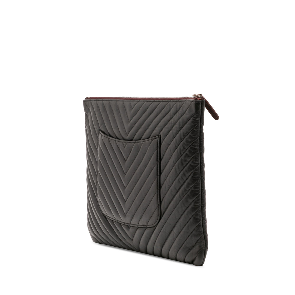 Chanel Large Chevron Caviar Ancient Greek Charms O Case Pochette Noir – GABY PARIS Authentique