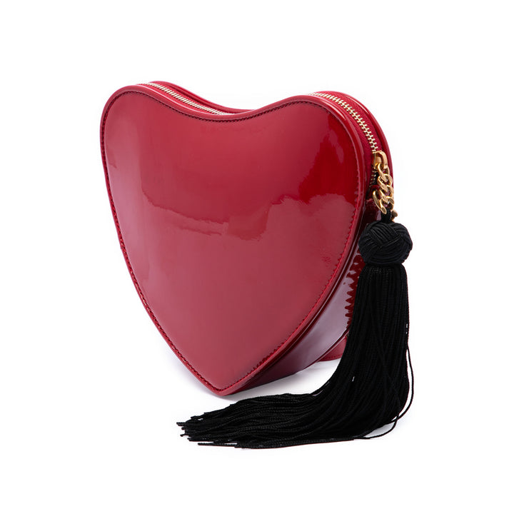 Saint Laurent Small Cuir verni Sac Coeur Heart Sac porté croisé