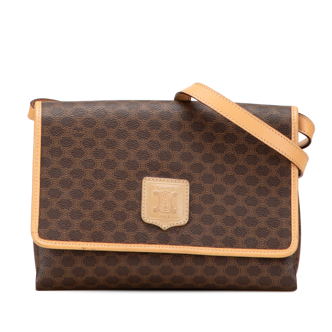 Celine Macadam Sac Toile enduite Marron