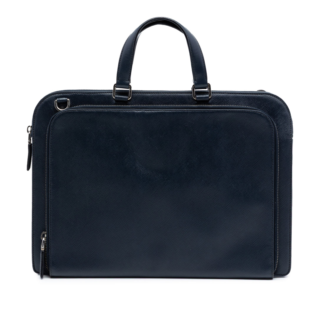 Porte-documents Saffiano Bleu