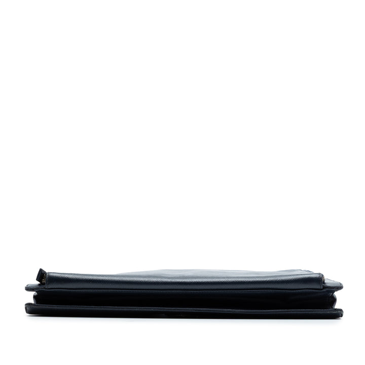 Porte-documents Saffiano Bleu