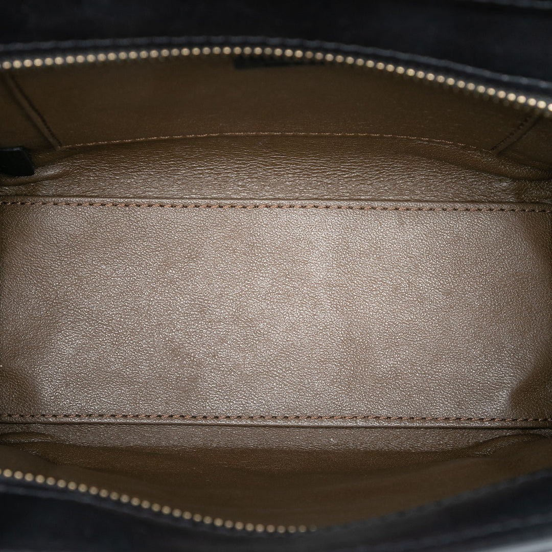 Tricolore Nubuck et Luggage Cabas Nano Cuir de veau Noir