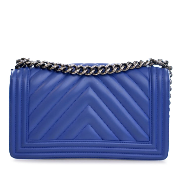 Chanel Old Medium Chevron Cuir de veau Boy à rabat