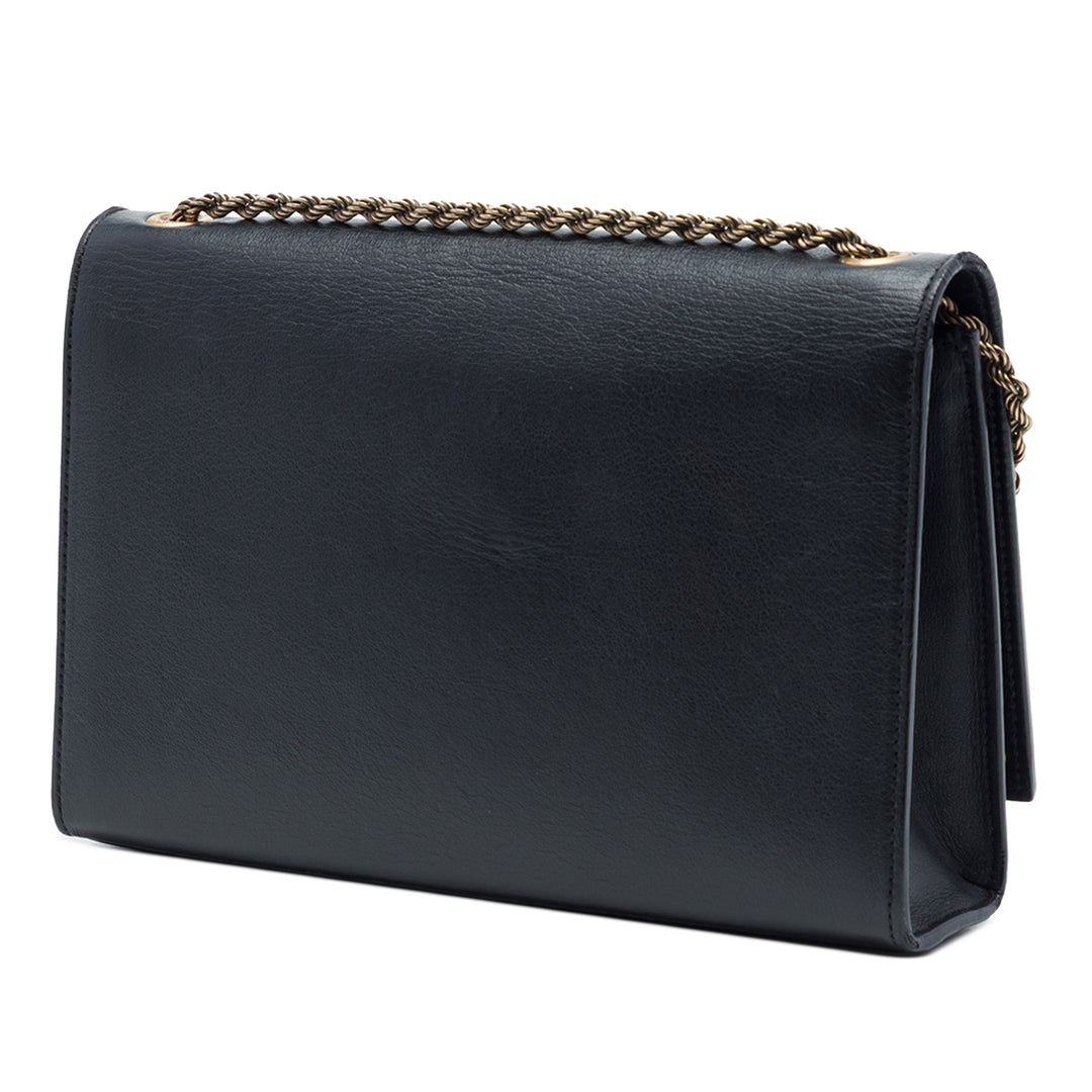 Braided Kate Sac Moyen Cuir de veau lisse Noir