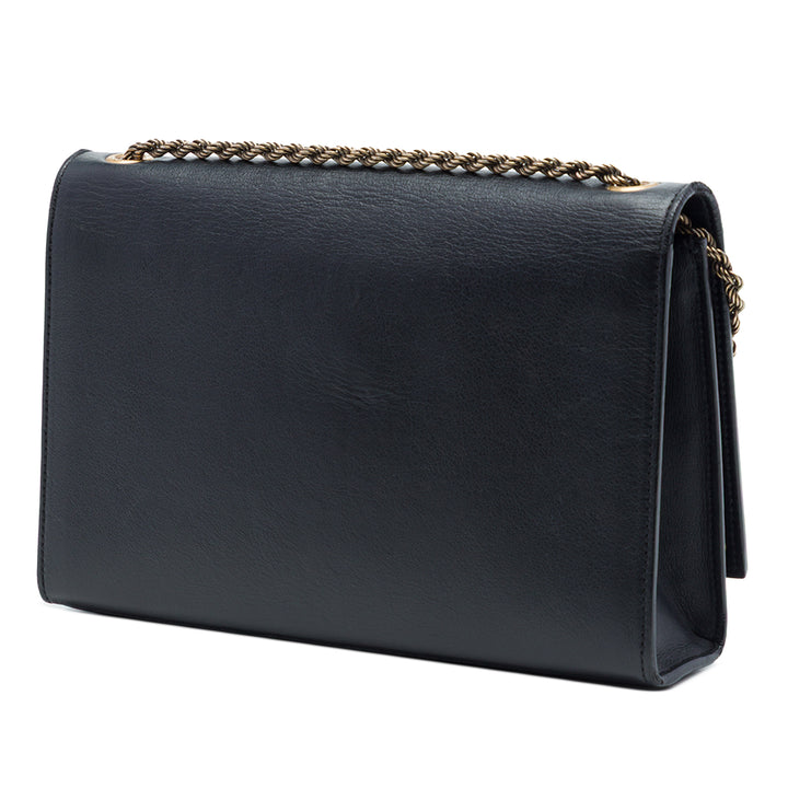 Braided Kate Sac Moyen Cuir de veau lisse Noir