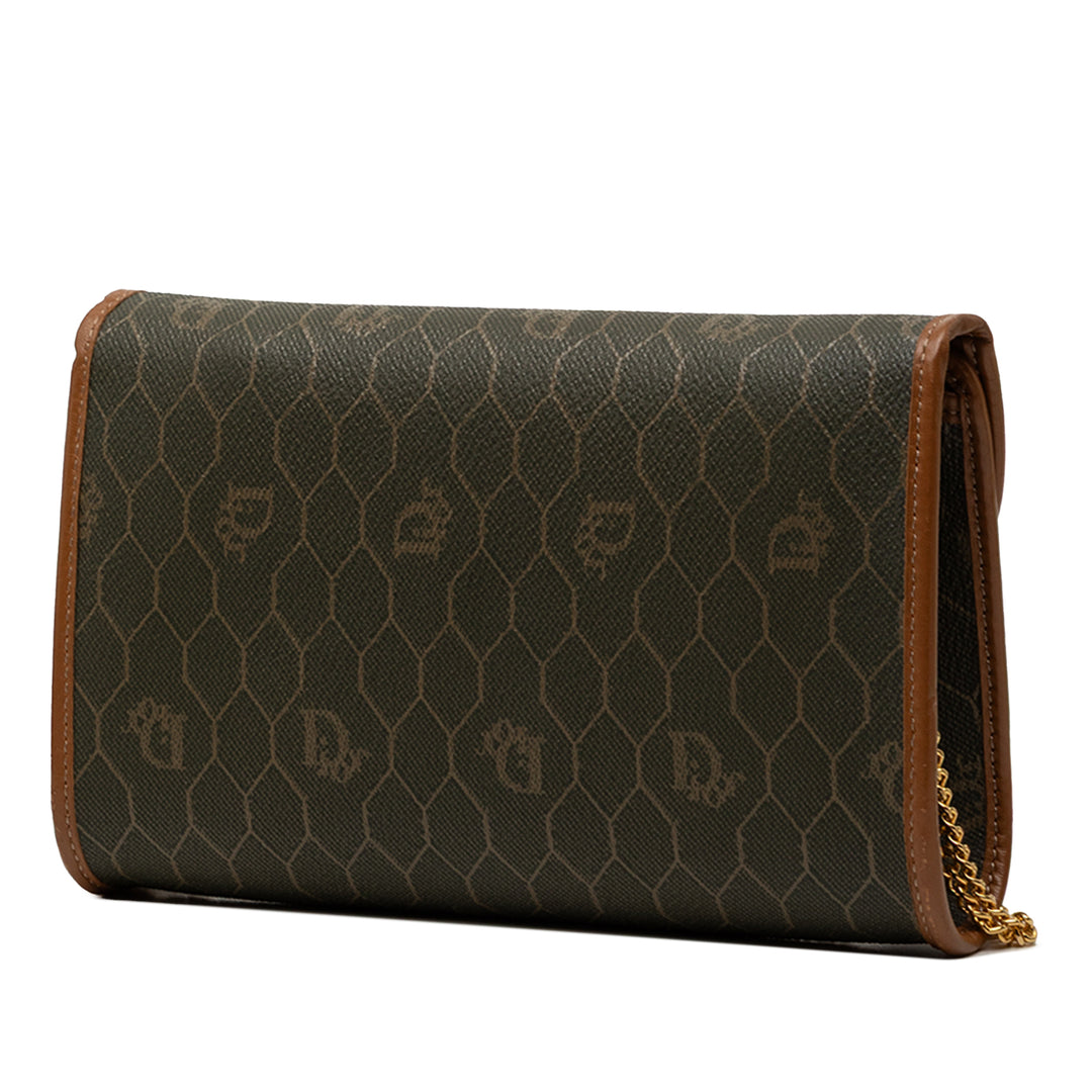 Dior Honeycomb Chaîne Sac Toile enduite Noir