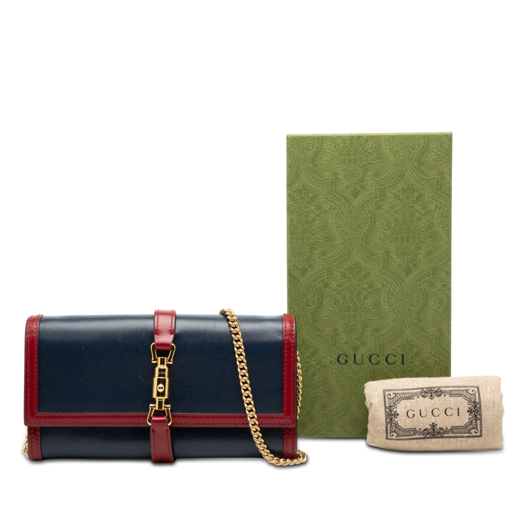 Gucci Bicolore Jackie 1961 Wallet on Chain Cuir de veau