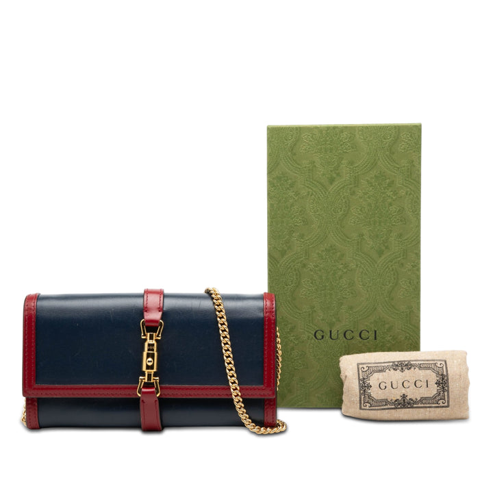 Gucci Bicolore Jackie 1961 Wallet on Chain Cuir de veau