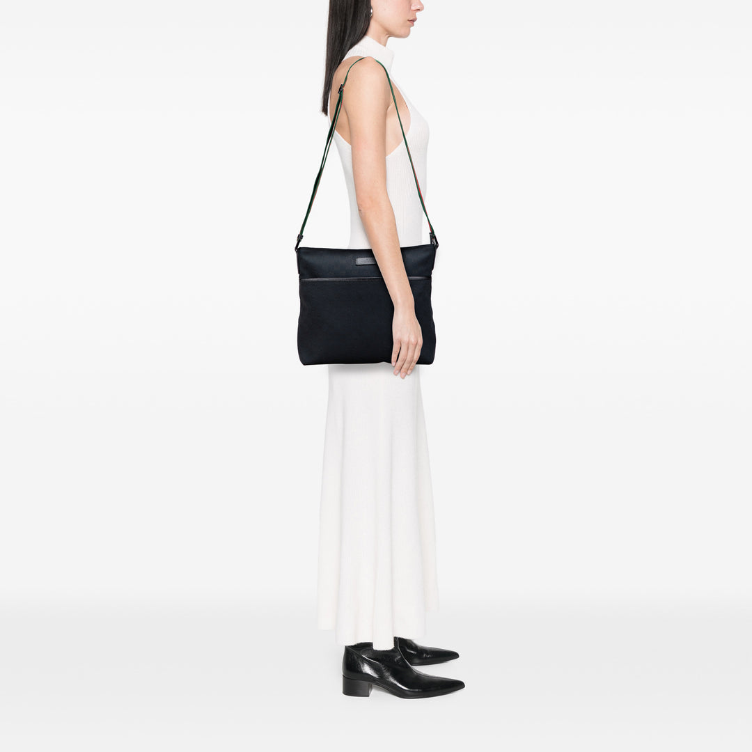 Gucci GG Toile Web Sac porté croisé Noir