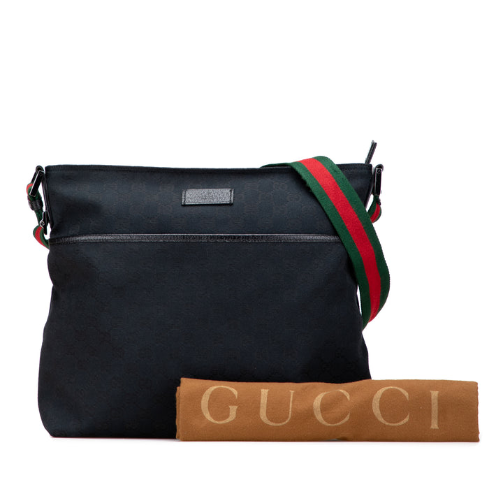 Gucci GG Toile Web Sac porté croisé Noir