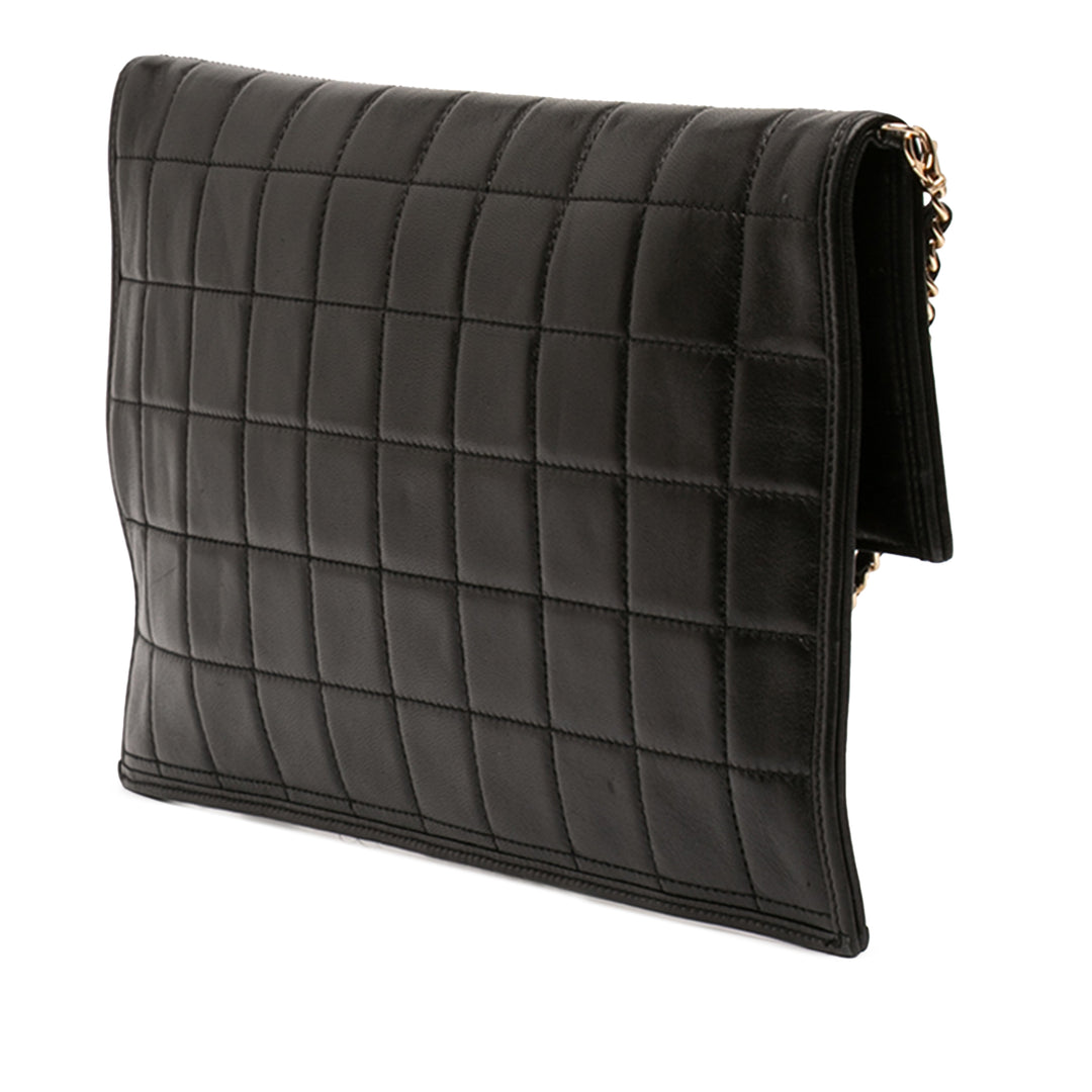 Chanel CC Chocolate Bar Cuir d’agneau Fold Down Envelope Sac bandoulière