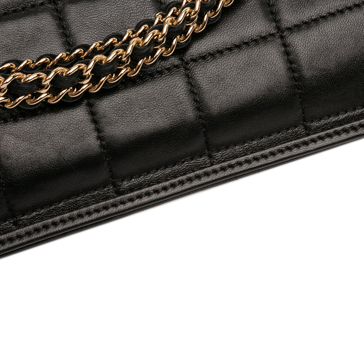 Chanel CC Chocolate Bar Cuir d’agneau Fold Down Envelope Sac bandoulière