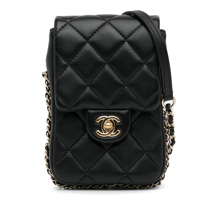 Lambskin My Precious Phone Case Flap Black - Gaby Paris