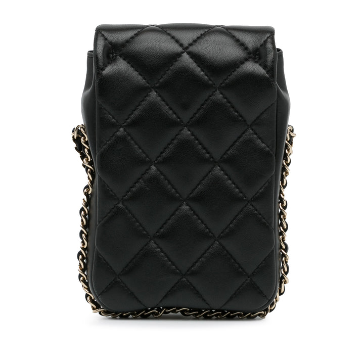 Lambskin My Precious Phone Case Flap Black - Gaby Paris