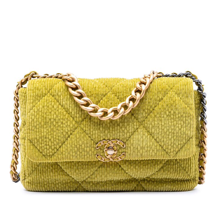 Chanel Large Corduroy 19 à rabat