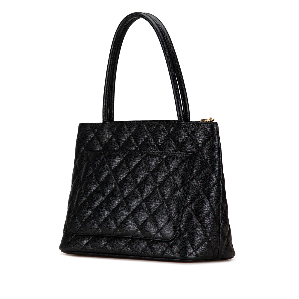 Caviar Medallion Tote Black - Gaby Paris