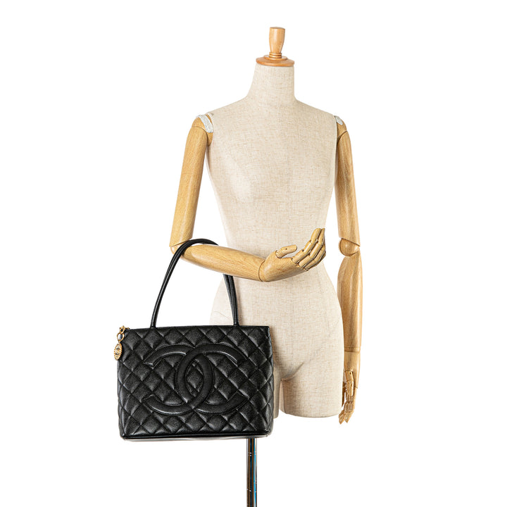 Chanel Caviar Medallion Tote Black - GABY PARIS