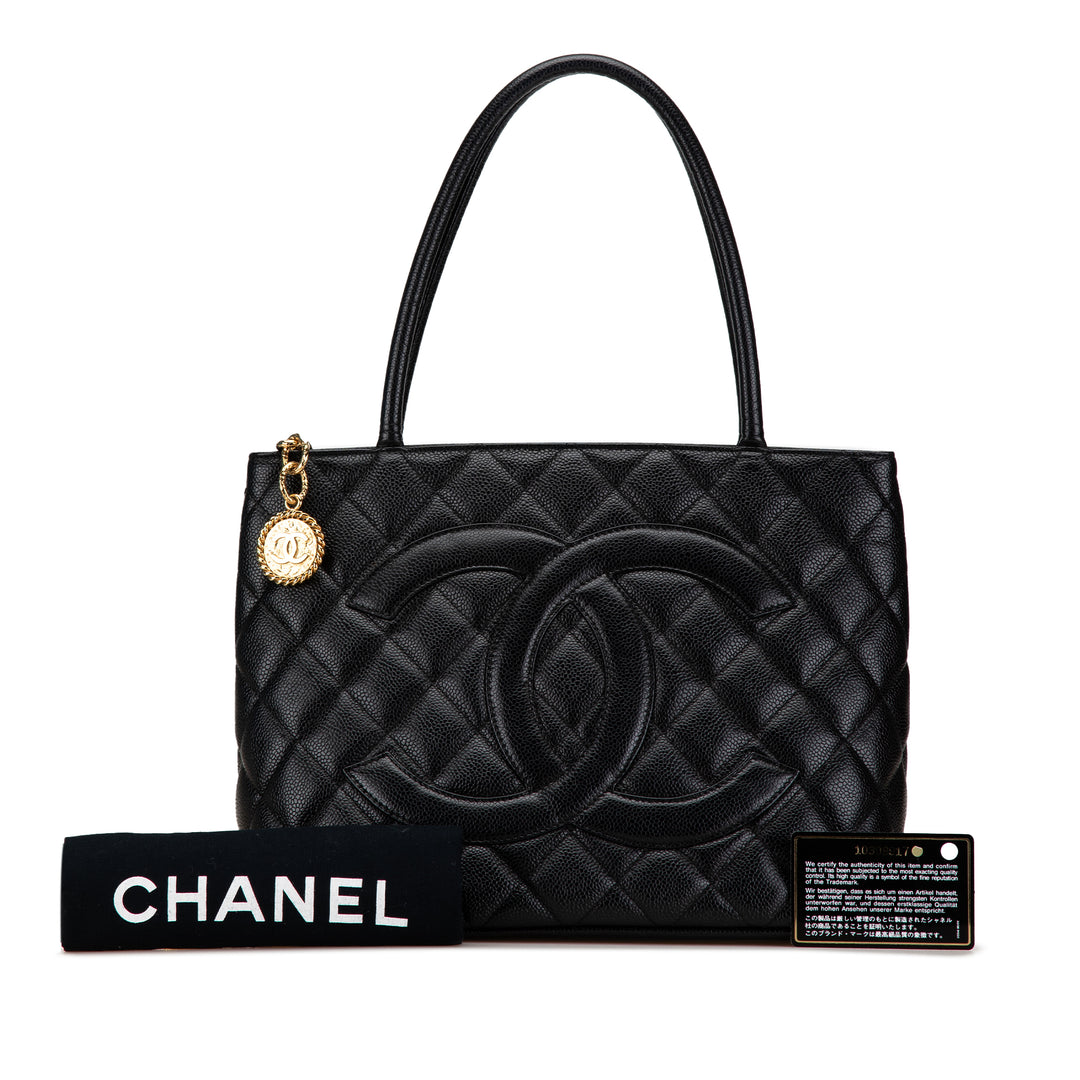 Chanel Caviar Medallion Tote Black - GABY PARIS