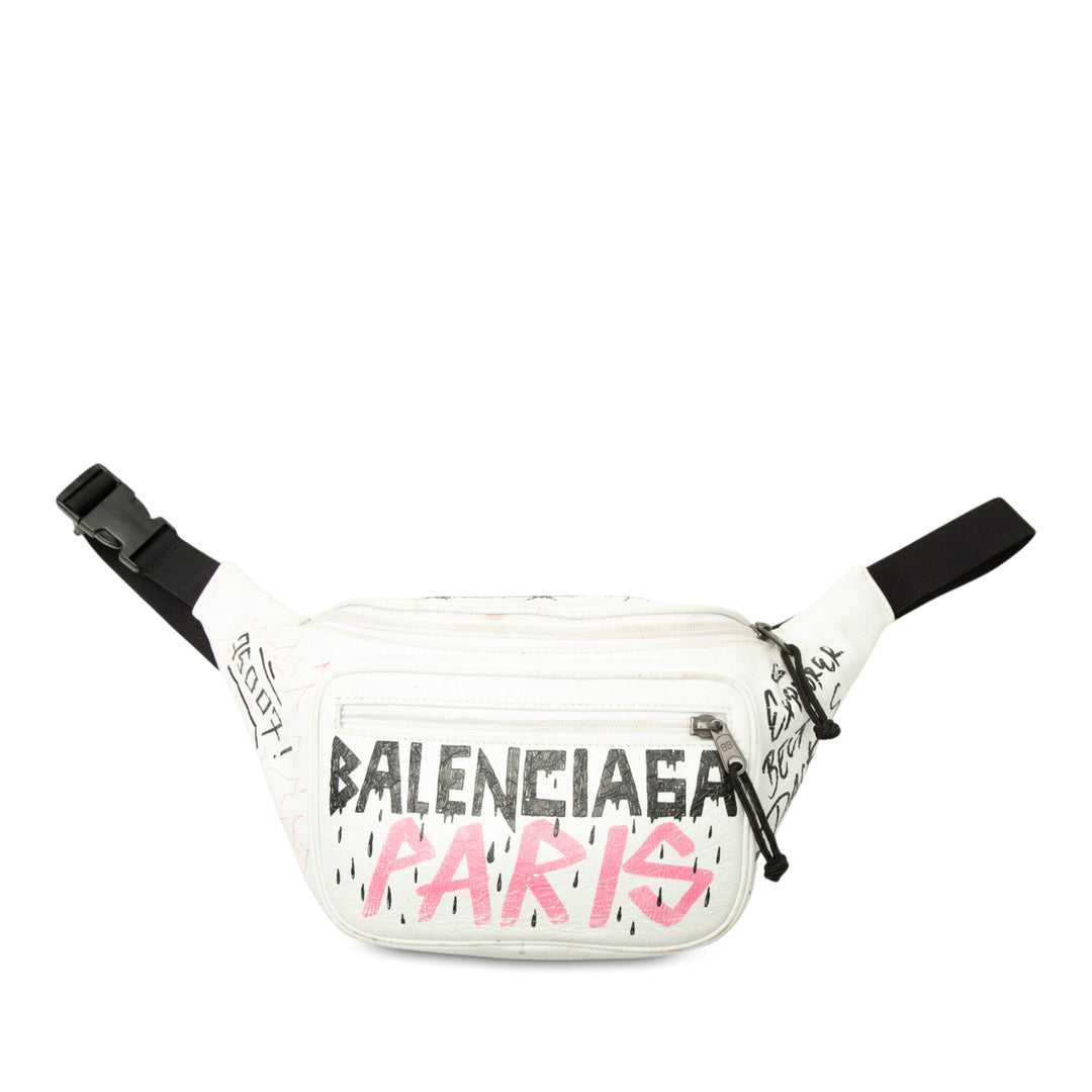 Balenciaga Cuir d’agneau Graffiti Explorer Sac ceinture