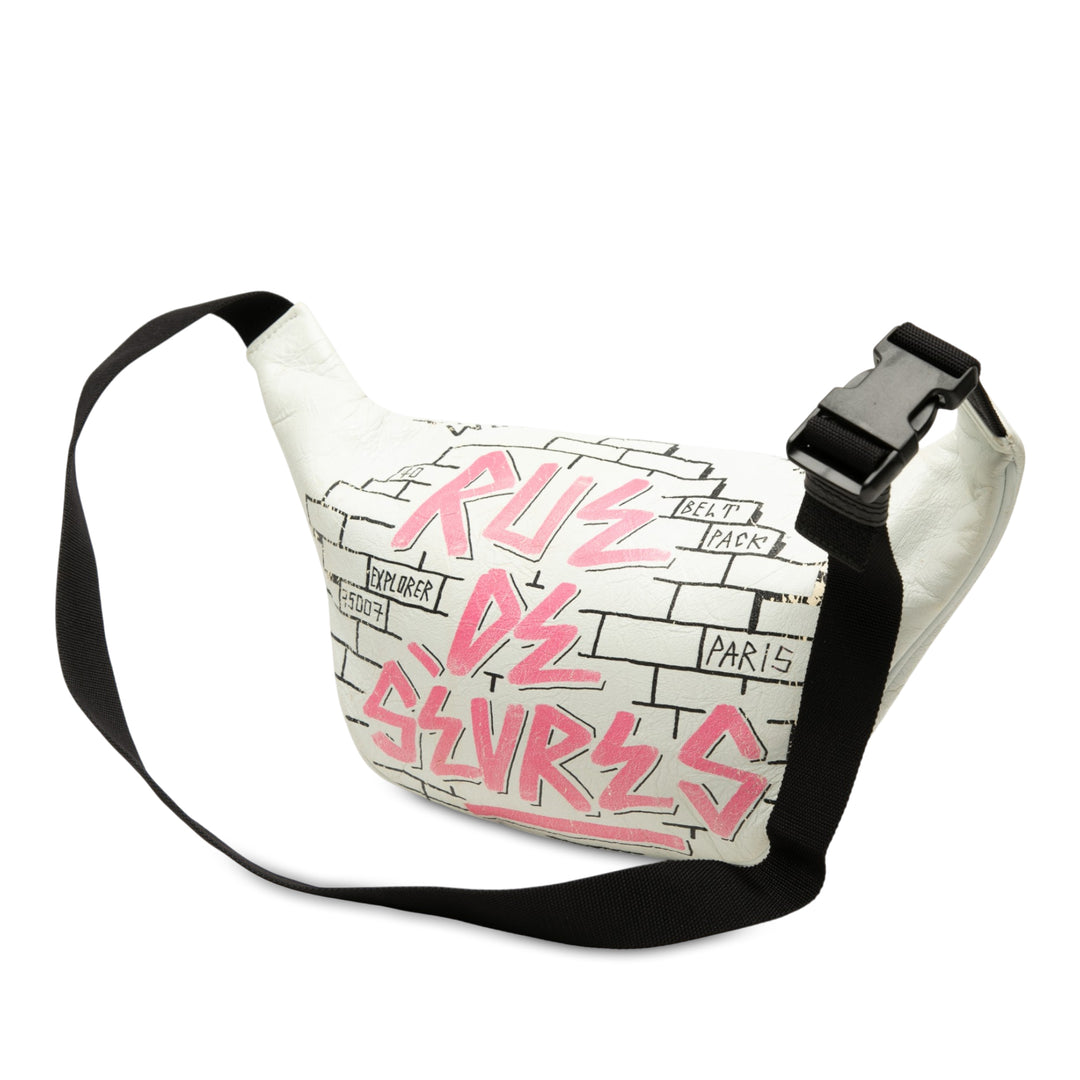 Balenciaga Cuir d’agneau Graffiti Explorer Sac ceinture