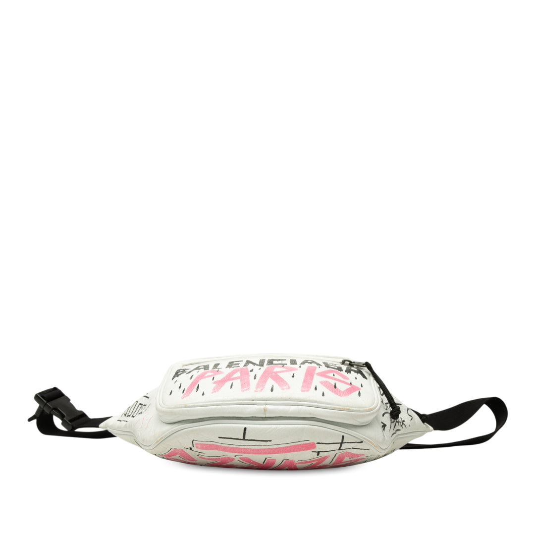 Balenciaga Cuir d’agneau Graffiti Explorer Sac ceinture