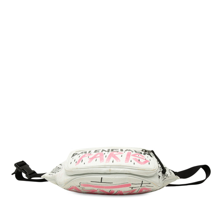 Balenciaga Cuir d’agneau Graffiti Explorer Sac ceinture