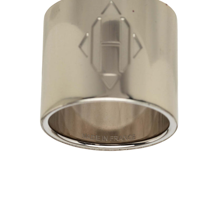 Hermès Palladium plaqué H Diamant Bague de foulard Argenté – vue 4 – GABY PARIS