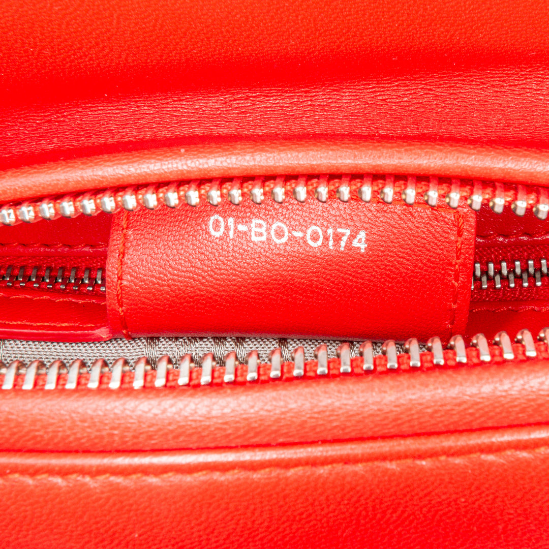 Medium Lambskin Cannage Lady Dior Red - Gaby Paris