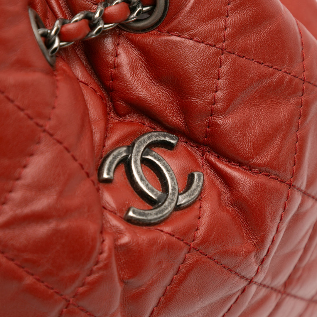 Chanel Small Aged Calfskin Gabrielle Backpack Red - GABY PARIS