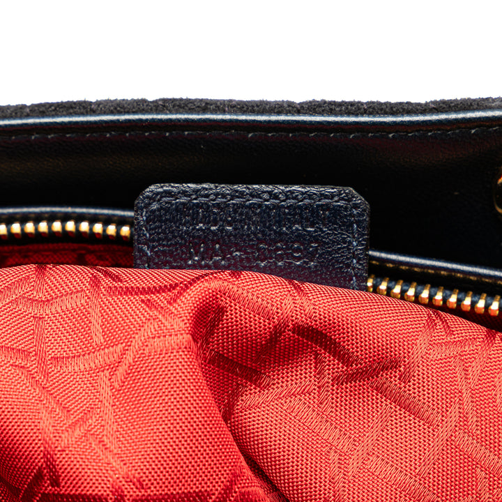 Large Suede Cannage Lady Dior Blue - Gaby Paris
