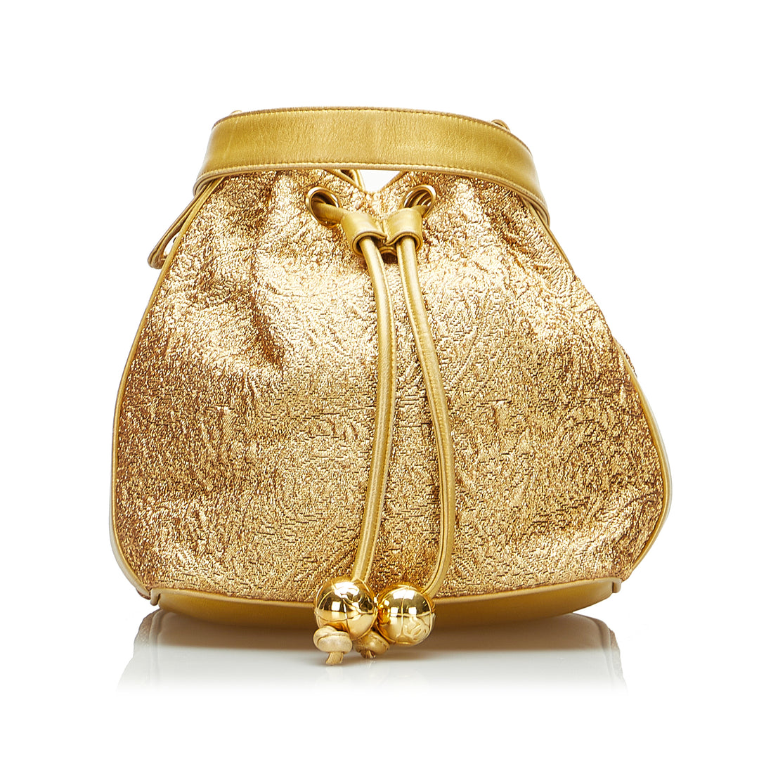 Brocade Bucket Bag Gold - Gaby Paris