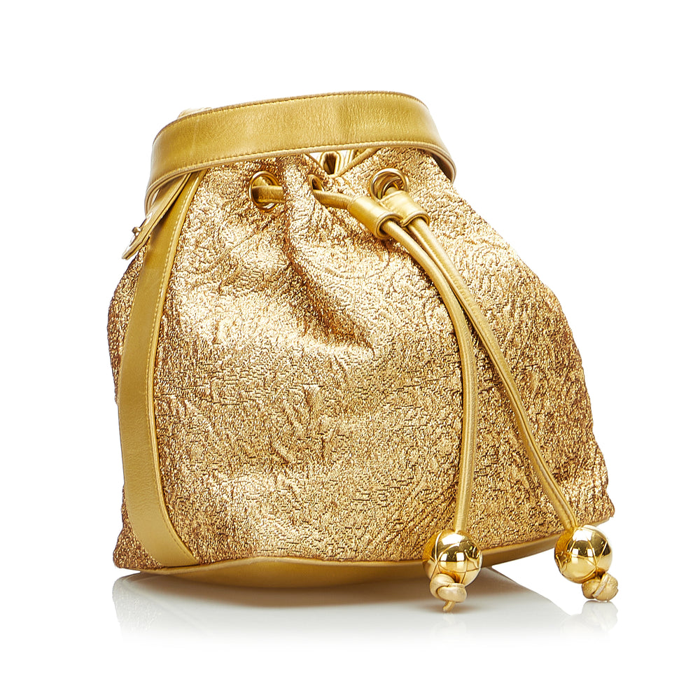 Brocade Bucket Bag Gold - Gaby Paris