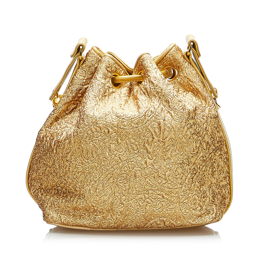 Brocade Bucket Bag Gold - Gaby Paris