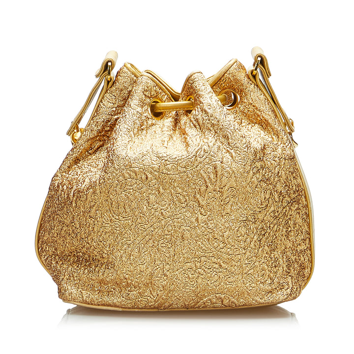 Brocade Bucket Bag Gold - Gaby Paris