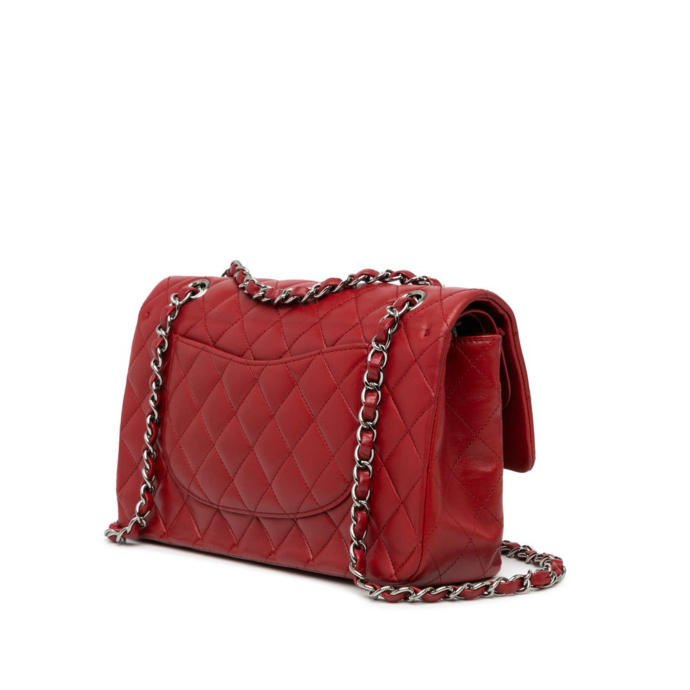 Medium Classic Lambskin Double Flap Red - Gaby Paris