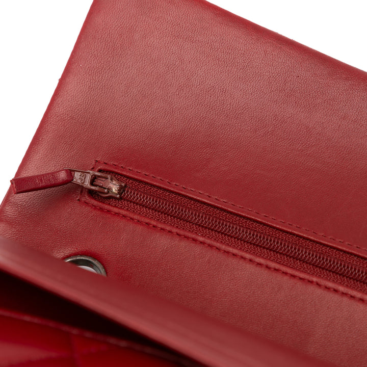 Medium Classic Lambskin Double Flap Red - Gaby Paris