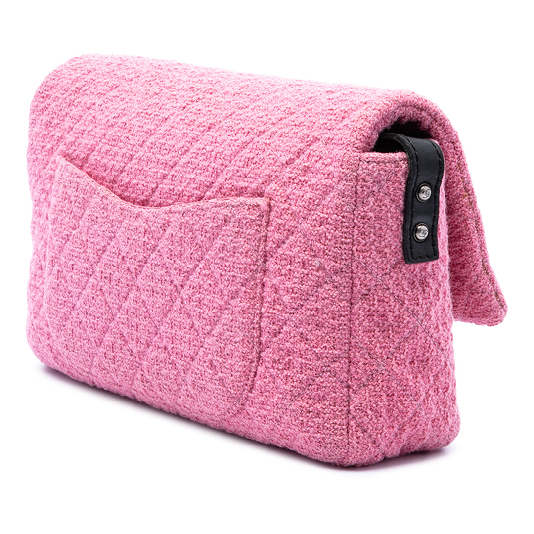 Chanel Matelassé Reissue 2.55 Easy Messenger à rabat Jumbo Tweed Rose
