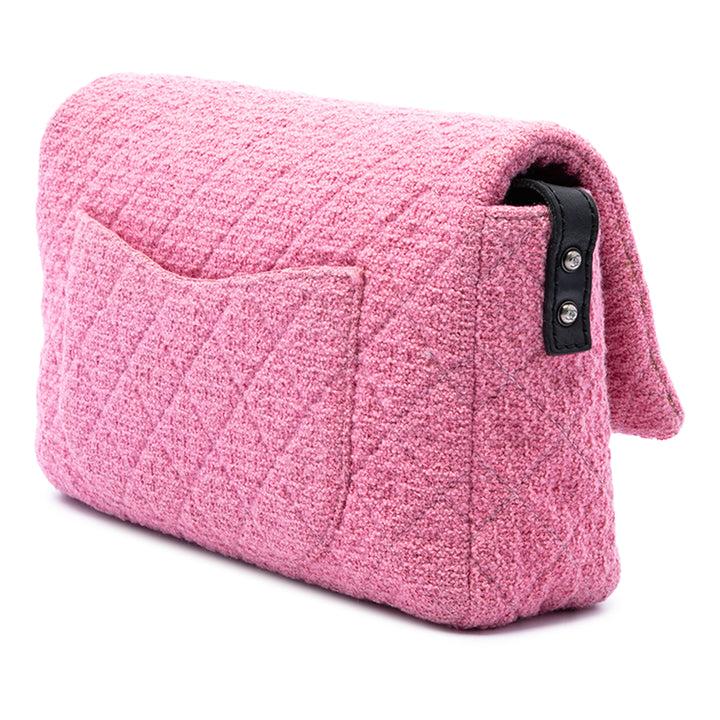 Chanel Matelassé Reissue 2.55 Easy Messenger à rabat Jumbo Tweed Rose