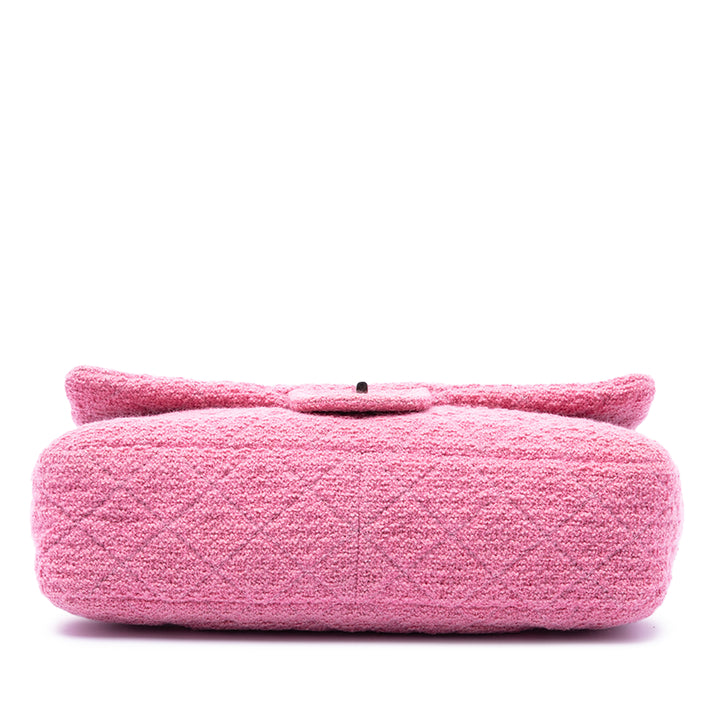 Chanel Matelassé Reissue 2.55 Easy Messenger à rabat Jumbo Tweed Rose