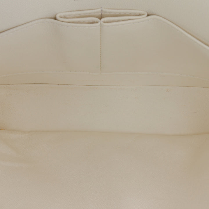 Chanel Medium Classic Chevron Tweed Floral Double rabat Blanc – GABY PARIS Authentique