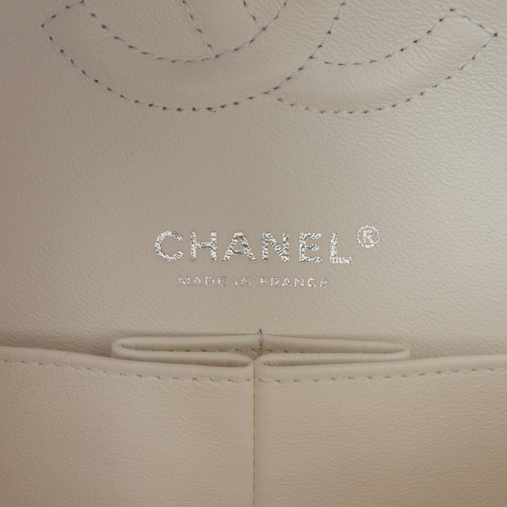Chanel Medium Classic Chevron Tweed Floral Double rabat Blanc – GABY PARIS Authentique