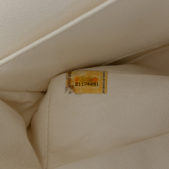 Chanel Medium Classic Chevron Tweed Floral Double rabat Blanc – GABY PARIS Authentique