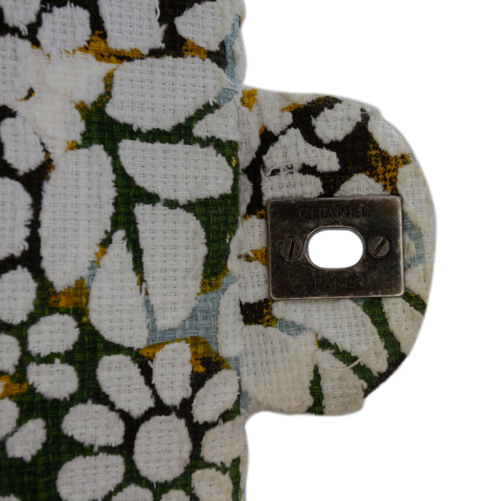 Chanel Medium Classic Chevron Tweed Floral Double rabat Blanc – GABY PARIS Authentique