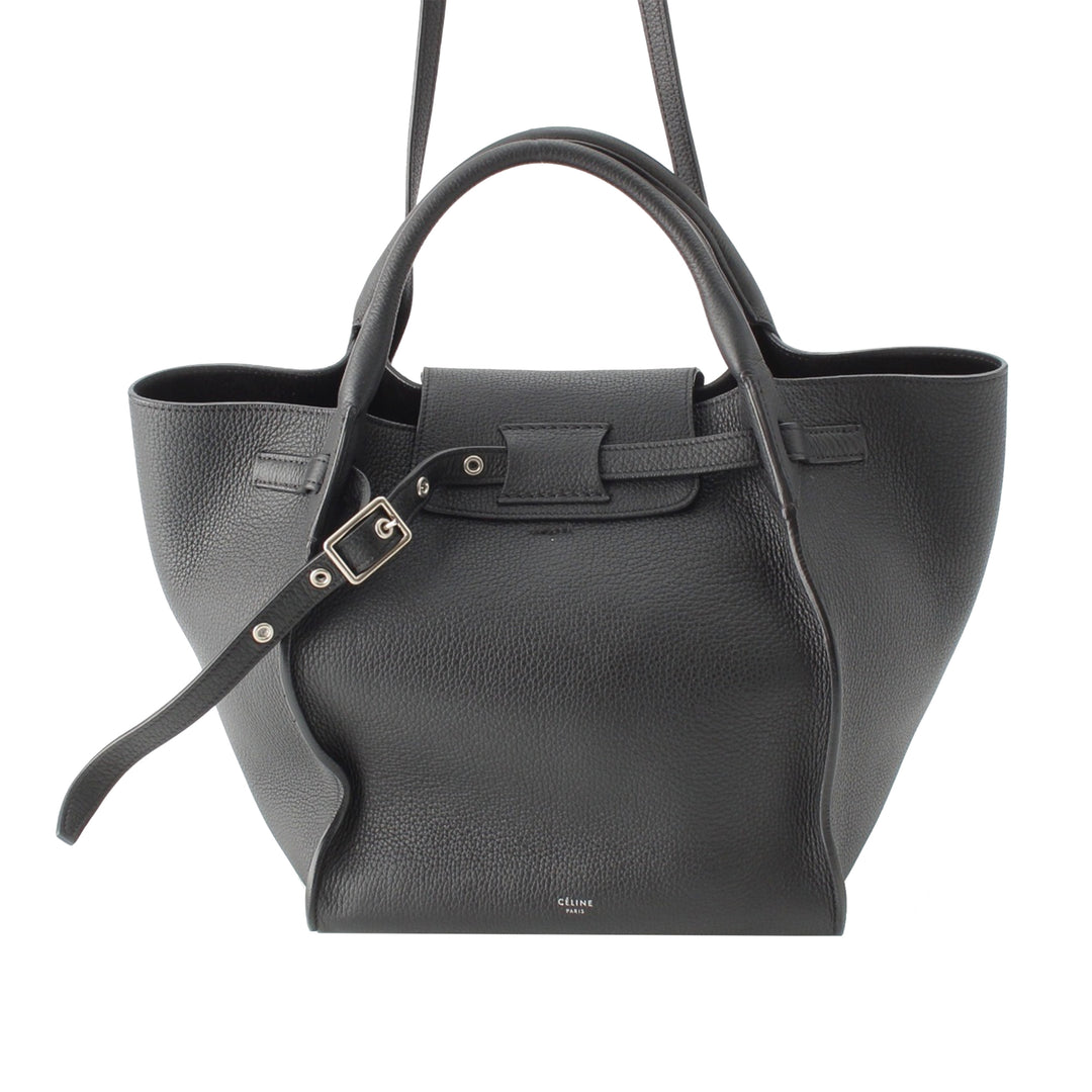 Souple grainé Big Sac Moyen Cuir de veau grainé Noir