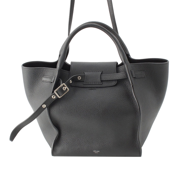 Souple grainé Big Sac Moyen Cuir de veau grainé Noir
