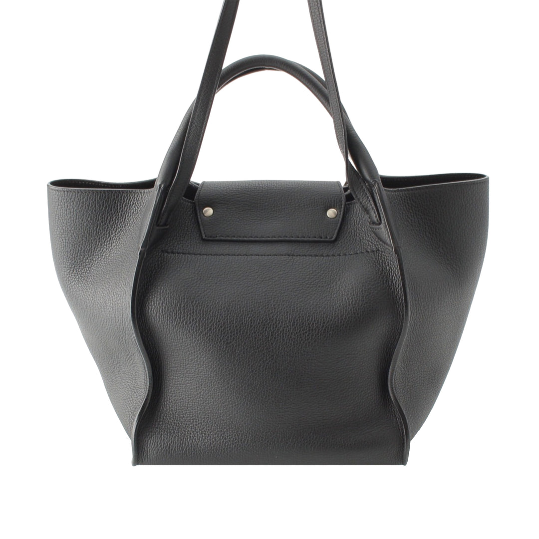 Souple grainé Big Sac Moyen Cuir de veau grainé Noir