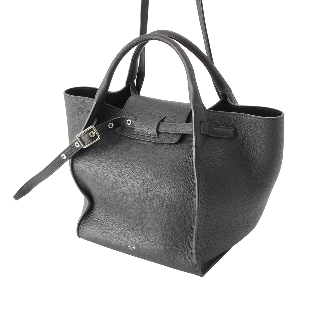Souple grainé Big Sac Moyen Cuir de veau grainé Noir