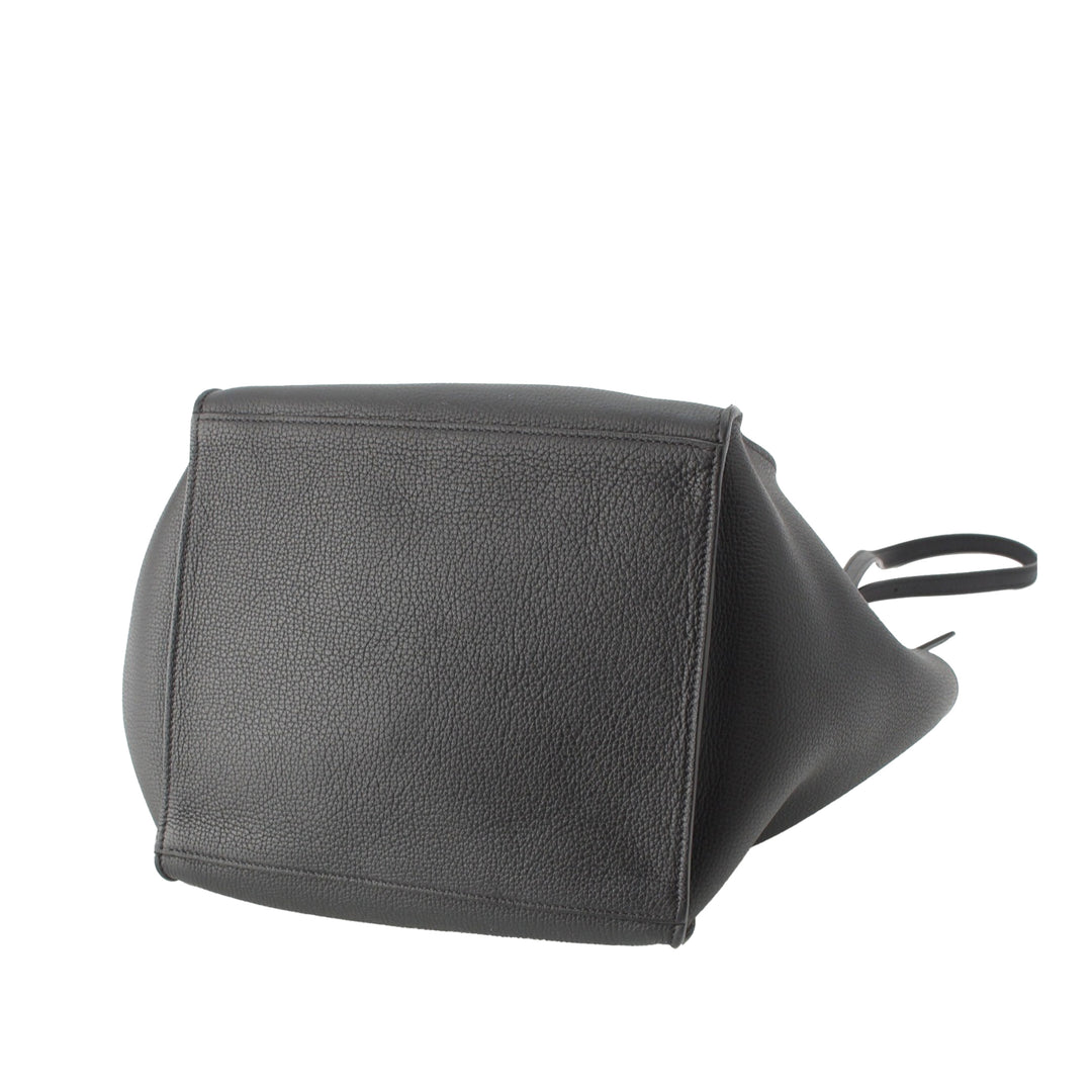 Souple grainé Big Sac Moyen Cuir de veau grainé Noir