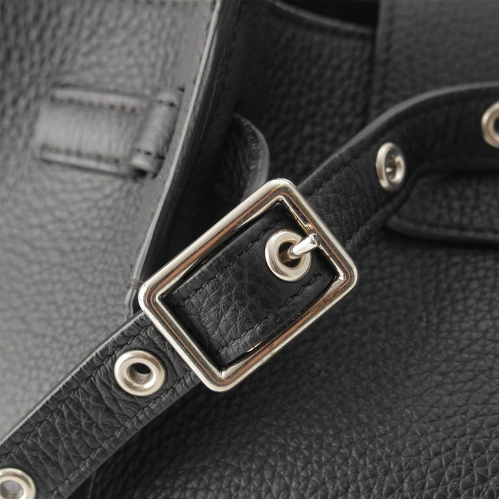 Souple grainé Big Sac Moyen Cuir de veau grainé Noir
